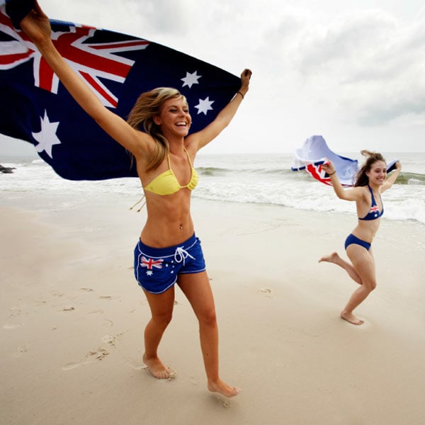Girls on Australian beach