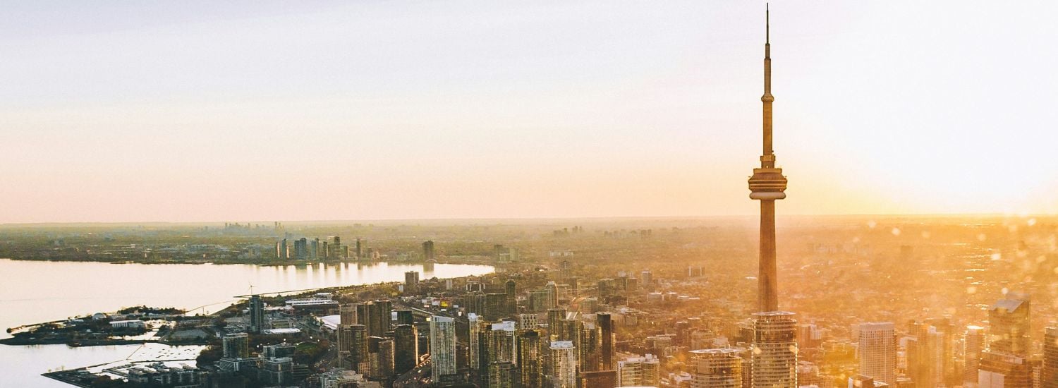 Toronto skyline at sunset