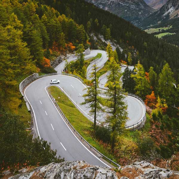 Winding road in Switzerland