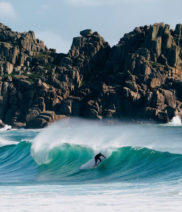 A man surfing in Cornwall