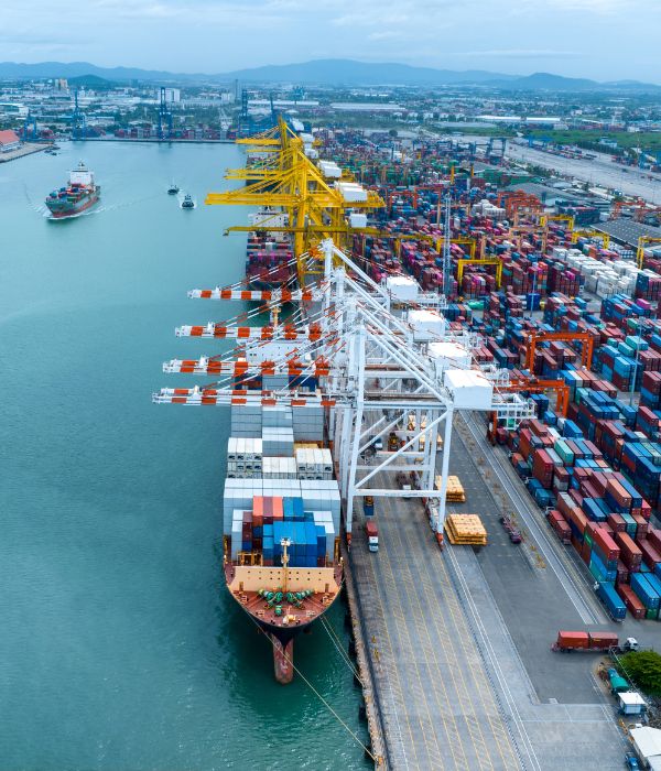 Aerial shot of the Port of Singapore