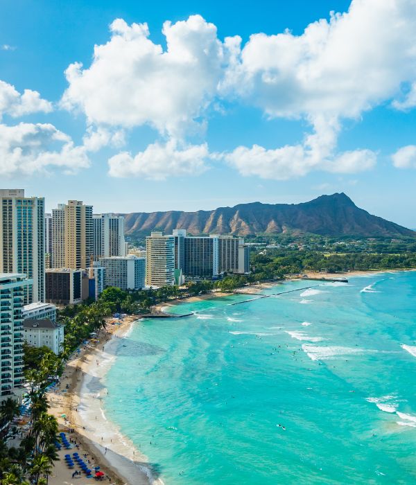 A beach in Honolulu, Hawaii