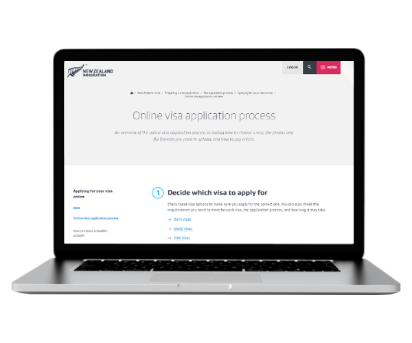 New Zealand Immigration website screenshot