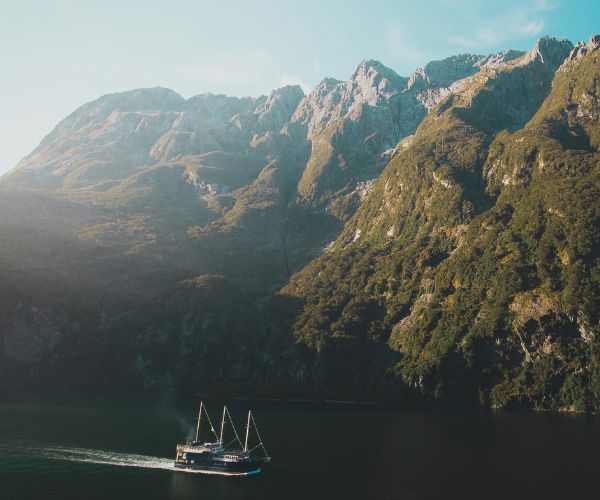 Ferry crossing the Sound in New Zealand