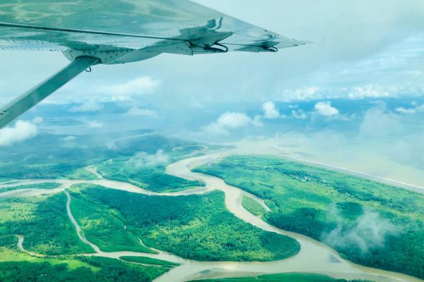 Plane flying over Costa Rica