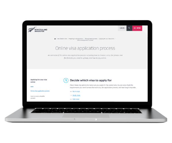 New Zealand Immigration website screenshot