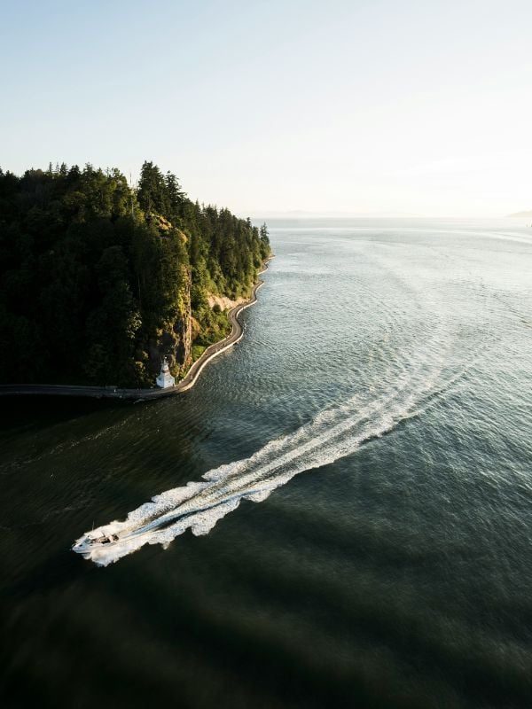 Boat on a lake in Vancouver