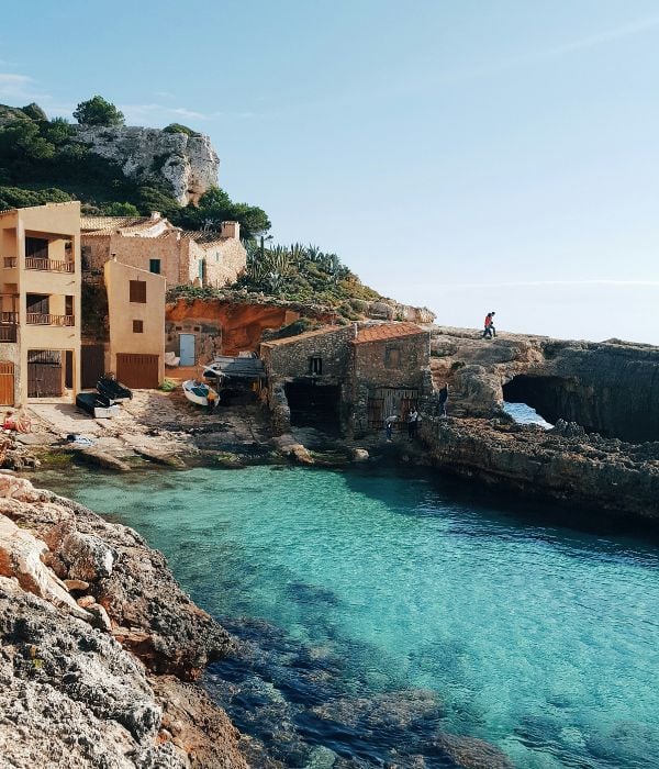 House on a cliff by the ocean in Spain