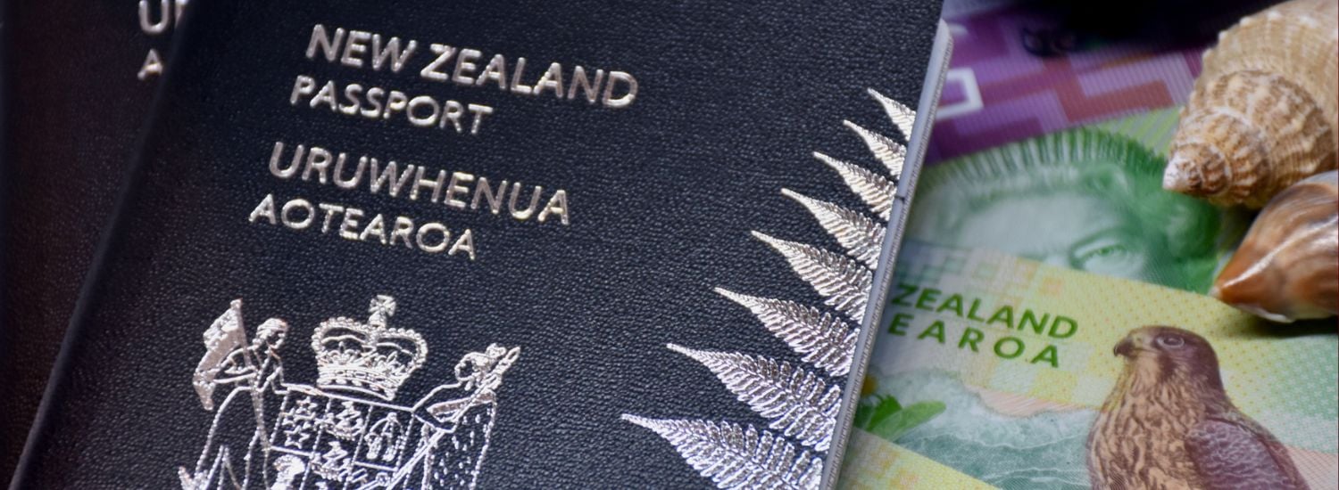 Close-up of New Zealand passport