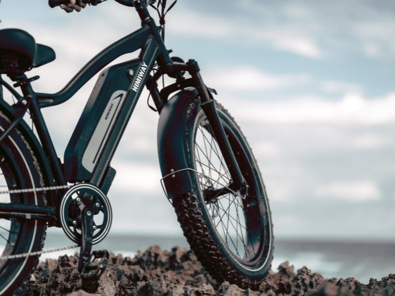 E-bike travelling over dirt