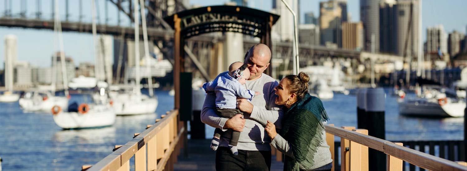 Smiling family in Australia