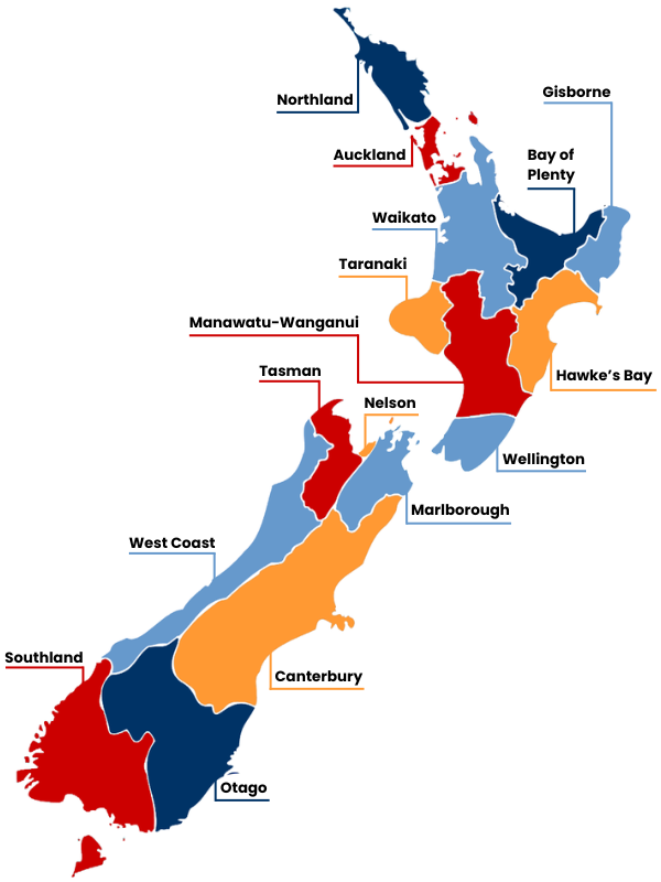 Map of New Zealand