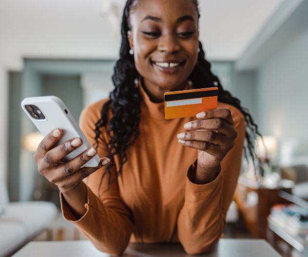 Woman opening a bank account