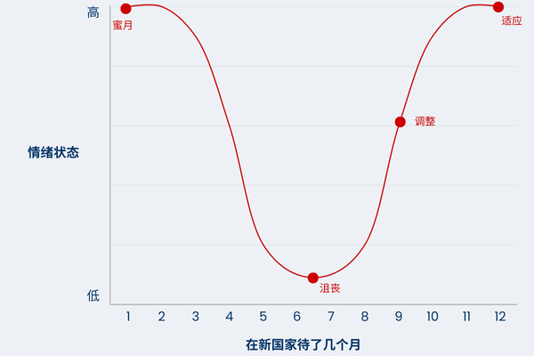 Culture shock curve graph in Simplified Chinese