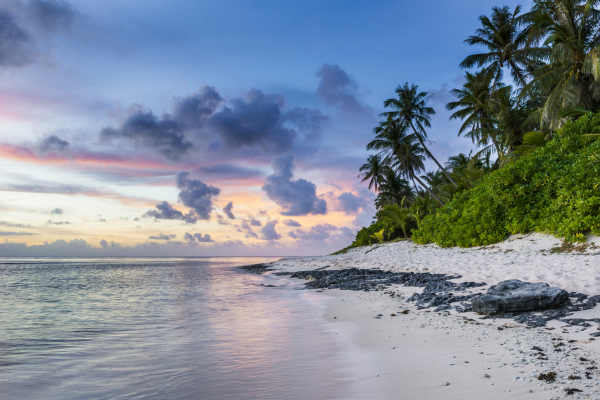 Sunset on a beach in Hawaii