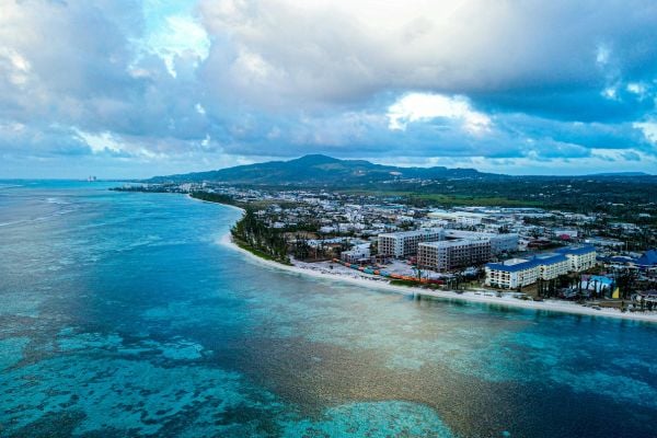 City beside an ocean in Saipan